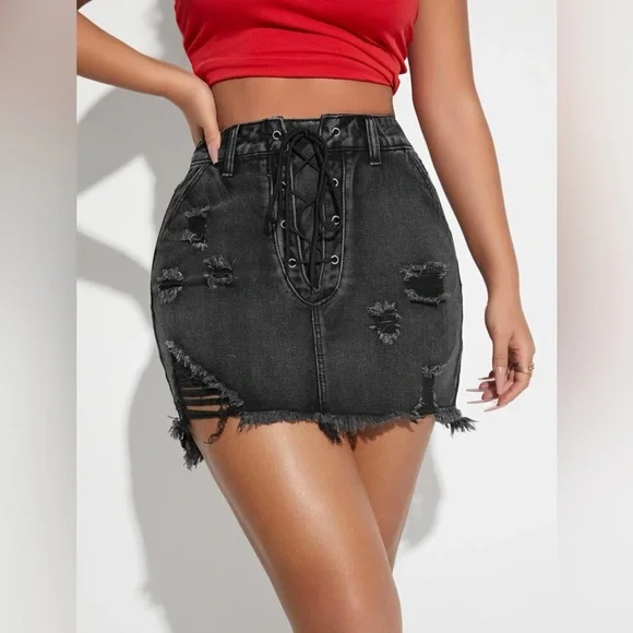 SHEIN Skirts Cute Denim Skirt Size Worn Once Poshmark